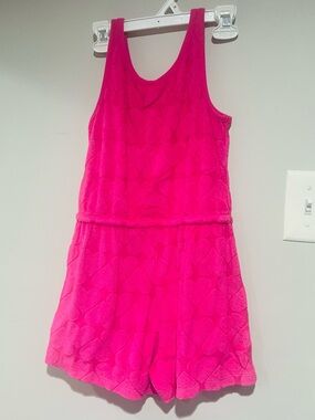 Old Navy Girls Sleeveless Terry Cinched Waist Romper PINK